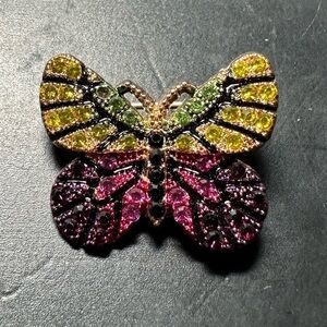 Butterfly Brooch multicolored Stones